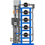 Excalibur industrial PLC SFINP reverse osmosis system - side view